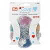 Image de Boite de 60 boutons pression jersey avec outil 8 mm Love -(...) - Blanc