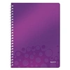 Image de wow cahier 160 pages à spirale quadrillé 5x5 (petits carreaux) a4 (21 x 297 cm) violet métallisé 46380062