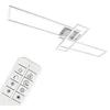 Image de Briloner Leuchten - Éclairage plafonnier LED, plafonnier à intensité réglable, télécommandé, incluant une commande pour la température de couleur, chrome et aluminium, 1 100 x 350 x 100 mm (LxlxH) en occasion ou reconditionné