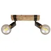 Image de Briloner - Spot, plafonnier rétro vintage, spots orientables et pivotants, 2x E27, métal-bois, couleur : Noir et marron, 28x10x9cm (Lxlxh) en occasion ou reconditionné