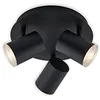 Image de BRILONER - Spot de plafond, applique de salle de bains, lampe de salle de bains, plafonnier orientable, 3x LED/GU10, IP44, noir, 210x112mm (DxH) en occasion ou reconditionné