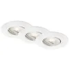 Image de BRILONER - Ensemble de 3 spots encastrés LED 230V, projecteurs LED pour salle de bains IP65, spots de plafond à variation continue, spots de plafond, lampe de salle de bains, Blanc, 90x42 mm (DxH) en occasion ou reconditionné