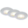 Image de BRILONER - Lot de 3 spots LED encastrables 230V, spots LED pour salle de bain IP44, spots de plafond, spots LED, spots de plafond plats, chrome mat en occasion ou reconditionné