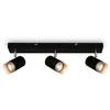 Image de BRILONER - Plafonnier LED, Lampe Salon, Led Chambre, Plafonnier Salon, Lampe, Luminaire Plafonnier, Abat-jour Grille, Pivotant, Lampe de salon, Lampe de chambre, Lampe de cuisine, Noir-Chrome-Mat en occasion ou reconditionné