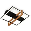 Image de BRILONER - Plafonnier LED Frame, plafonnier LED blanc chaud, lampe 12W avec cadre en bois, lampe de salon, lampe de chambre, 350x330x110 mm (LxlxH), bois-noir en occasion ou reconditionné