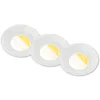 Image de BRILONER - Lot de 3 spots LED encastrables 230V salle de bain Boîtier 50% recyclé, changement de température de couleur, IP44, Ra90, LED Spot, plat, 68mm, 90x30mm (DxH), blanc en occasion ou reconditionné
