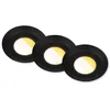 Image de BRILONER - Lot de 3 spots LED encastrables 230V salle de bain Boîtier 50% recyclé, changement de température de couleur, dimmable, IP44, Ra90, LED Spot, plat, 68mm, 90x30mm (DxH), noir en occasion ou reconditionné