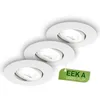 Image de BRILONER - Lot de 3 spots LED encastrables, CEE A source lumineuse, 230V orientables, 2W chacun 360 lm, blanc neutre, design extra plat, spots plafond modernes, 68 mm perçage, 90x24 mm, blanc en occasion ou reconditionné