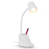 Image de BRILONER Lampe de bureau avec porte-stylo, interrupteur à câble, orientable, lampe de chevet, lampe de table, bureau à domicile, lampe de bureau, 21 x 10 x 35,5 cm (L x l x H), blanche en occasion ou reconditionné