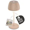 Image de BRILONER - Riffle Mini lampe de table LED sans fil IP44 avec bord lumineux, variateur tactile, batterie remplaçable, lampe de chevet sans fil, German Design Award Winner 2025, 8,5 x 20 cm, beige en occasion ou reconditionné