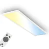 Image de BRILONER - Panneau LED avec télécommande, dimmable, CCT, IP44 protection contre les éclaboussures, dalle led, panneau plafond, plafonnier, lustre salon, 100x25x6 cm, blanc en occasion ou reconditionné