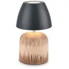 Image de BRILONER - Lampe de table sans fil LED IP44 avec fonction tactile, dimmable, pied en céramique, chevet, salon à poser, 13,5x22 cm, anthracite-bois en occasion ou reconditionné