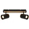 Image de BRILONER - Plafonnier orientable, douille GU10, max. 9W, plafonnier, spot de plafond, luminaire, lustre salon, lumière plafond, lustre chambre, 40 cm, noir-bois en occasion ou reconditionné