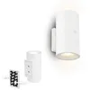 Image de BRILONER Sticklights - Lampe murale sans électricité ni perçage avec batterie, tactile, dimmable, lumière blanche chaude, sans fil, murale rechargeable, 6,1x12 cm, blanc en occasion ou reconditionné