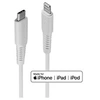 Image de - Câble Lightning - 24 pin USB-C mâle pour Lightning mâle - 50 cm - blindé - blanc - support pour Power Delivery 2,0