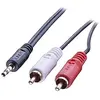 Image de Câble audio rca stéréo 3,5 mm 2 x rca 3,5 mm m m 2 m, plaqué or 35681