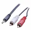 Image de Câble de raccordement 35682 Cinch-RCA / Jack audio [2x Cinch-RCA mâle - 1x Jack mâle 3.5 mm] 3.00 m noir