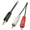 Image de 35683 Cinch-RCA / Jack audio Câble de raccordement [2x Cinch-RCA mâle - 1x Jack mâle 3.5 mm] 5.00 m noir