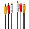 Image de Premium - Câble vidéo/audio - vidéo / audio composite - phono RCA x 3 mâle pour phono RCA x 3 mâle - 2 m - blindé - noir
