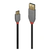 Image de Anthra Line - Câble USB - 24 pin USB-C (M) pour USB type A (M) - USB 2.0 - 2 m - rond - noir