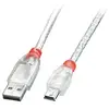 Image de - Câble USB - USB (M) pour mini-USB de type B (M) - USB 2.0 - 20 cm - moulé - transparent