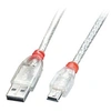 Image de - Câble USB - USB (M) pour mini USB type B (M) - USB 2.0 - 1 m - moulé - transparent