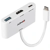 Image de - Adaptateur vidéo - 24 pin USB-C mâle pour HDMI, USB type A, USB-C (alimentation uniquement) femelle - 18 cm - blanc - support pour Power Delivery