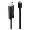 Image de - Câble adaptateur - 24 pin USB-C (M) pour DisplayPort (M) - DisplayPort 1.2 - 1 m - rond, support pour 4K60Hz (3840 x 2160) - noir