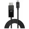 Image de - Câble adaptateur - 24 pin USB-C (M) pour DisplayPort (F) - DisplayPort 1.2 - 3 m - rond, support pour 4K60Hz (3840 x 2160) - noir