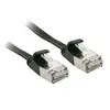 Image de - Cordon de raccordement - RJ-45 (M) pour RJ-45 (M) - 3 m - U / FTP (Paire torsadée blindée) - CAT 6a - moulé, sans crochet, plat - noir