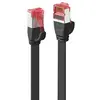 Image de - Cordon de raccordement - RJ-45 (M) pour RJ-45 (M) - 1 m - U / FTP (Paire torsadée blindée) - CAT 6 - sans crochet, plat - noir