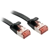 Image de - Cordon de raccordement - RJ-45 (M) pour RJ-45 (M) - 5 m - U / FTP (Paire torsadée blindée) - CAT 6 - sans halogène, sans crochet, plat - noir