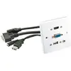 Image de Multi AV Faceplate - Plaque - montable sur mur - USB Type A, HDMI, VGA, fiche mini-phone Stéréo 3,5 mm - blanc - commande unique