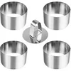 Image de Set de 4 cercles 7,5 cm et 1 poussoir - - Gris - Inox