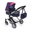 Image de Design 18154AA Landau pour poupée City Neo avec un sac à bandoulière et un panier, convertible en une poussette, Bleue avec une Licorne et Motif Rose