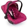 Image de siège auto pour poupées rose foncé à pois 45 cm