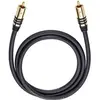 Image de Câble audio 21538 [1x Cinch-RCA mâle - 1x Cinch-RCA mâle] 8.00 m noir contacts dorés