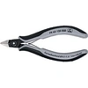 Image de Pince coupante latérale de précision pour électronicien ESD, sans biseau, Modèle Sans facette, tête pointue, avec serre-fil, Long. 125 mm
