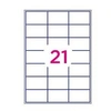 Image de Office Star - Blanc - 70 x 42 mm 2100 étiquette(s) (100 feuille(s) x 21 étiquettes