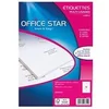 Image de Office Star - Blanc - 97 x 42.3 mm 1200 étiquette(s) (100 feuille(s) x 12 étiquettes