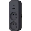 Image de Quarx Biplite 2P+T 16A + 2USB Bi ton noir