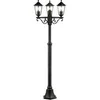 Image de Lampadaire extérieur CARLEEN 3 lampes E27 IP44 200x61 cm Noir
