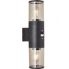 Image de SERGIORO Applique extérieure 2L avec détecteur - Noir dépoli - 2xE27 20W - Ampoule non incluse