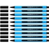 Image de Pack de 10 stylos à bille Slider Edge Kappenmodell; mine F(Encre noire et corps bleu cyan)