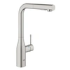Image de Mitigeur évier Essence à bec haut avec douchette extractible 2 jets Supersteel 30270DC0 Gr
