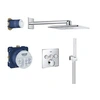 Image de Colonne de douche encastrée thermostatique Grotherm SmartControl Douchette Euphoria Cube chromé