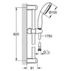 Image de Ensemble de douche 3 jets TEMPESTA 100 avec barre 600 mm - - 27644001