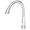 Image de Mitigeur cuisine Zedra 3 jets Bec haut chrome douchette extractible
