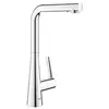 Image de Mitigeur cuisine Zedra 2 jets Bec haut chrome douchette extractible