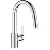 Image de Robinet de cuisine évier Get, robinet avec douchette extractible, bec en forme de U, inverseur 2 jets, Supersteel, 31484001